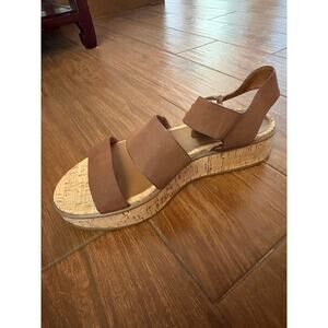 Naturalizer Women's Brown Leather Sandals Wedge Platform Size 7